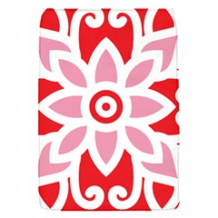 A Red And White Pattern With A Flower On It Removable Flap Cover (s)