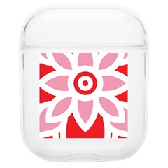 A Red And White Pattern With A Flower On It Soft Tpu Airpods 1/2 Case by catchydesignhill