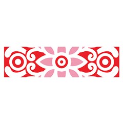 A Red And White Pattern With A Flower On It Oblong Satin Scarf (16  X 60 )