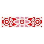 A Red And White Pattern With A Flower On It Banner and Sign 4  x 1  Front