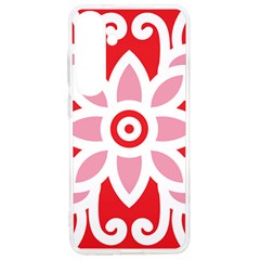 A Red And White Pattern With A Flower On It Samsung Galaxy S24 Ultra 6 9 Inch Tpu Uv Case