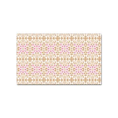 A Pink And White Flower Pattern On A Brown Background Sticker Rectangular (100 Pack)