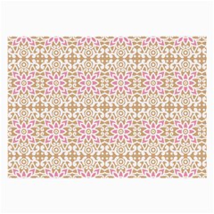 A Pink And White Flower Pattern On A Brown Background Large Glasses Cloth by catchydesignhill