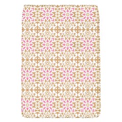 A Pink And White Flower Pattern On A Brown Background Removable Flap Cover (s)