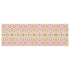 A Pink And White Flower Pattern On A Brown Background Banner And Sign 12  X 4 