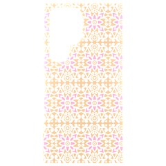 A Pink And White Flower Pattern On A Brown Background Samsung Galaxy S24 Ultra 6 9 Inch Black Tpu Uv Case