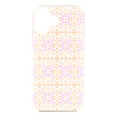 A Pink And White Flower Pattern On A Brown Background Iphone 16 Plus Black Uv Print Pc Hardshell Case