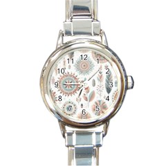 Pastel-boho-pattern Round Italian Charm Watch