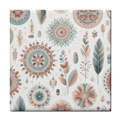 Pastel-boho-pattern Tile Coaster