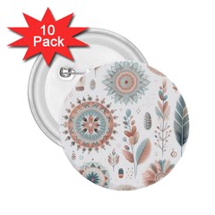 Pastel-boho-pattern 2 25  Buttons (10 Pack) 