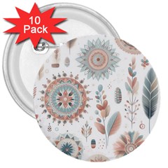 Pastel-boho-pattern 3  Buttons (10 Pack) 