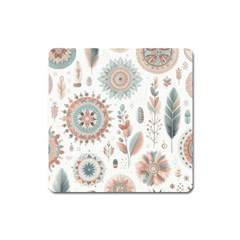 Pastel-boho-pattern Square Magnet