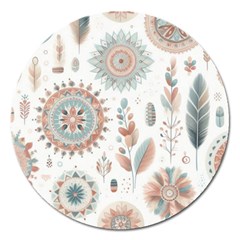 Pastel-boho-pattern Magnet 5  (round)