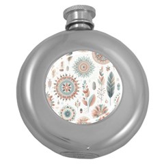 Pastel-boho-pattern Round Hip Flask (5 Oz)