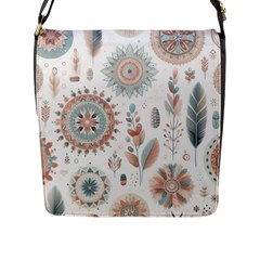 Pastel-boho-pattern Flap Closure Messenger Bag (l)