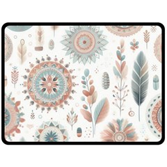 Pastel-boho-pattern Two Sides Fleece Blanket (large)