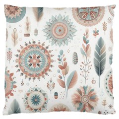 Pastel-boho-pattern Large Premium Plush Fleece Cushion Case (one Side)