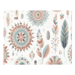 Pastel-boho-pattern Two Sides Premium Plush Fleece Blanket (large)