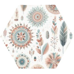 Pastel-boho-pattern Wooden Puzzle Hexagon