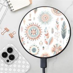 Pastel-boho-pattern Wireless Fast Charger(black)