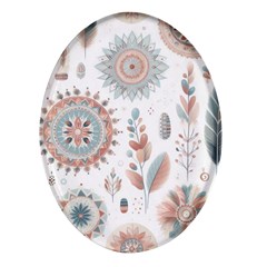 Pastel-boho-pattern Oval Glass Fridge Magnet (4 Pack)