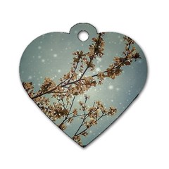 Dreamy Nature Motif Dog Tag Heart (one Side)