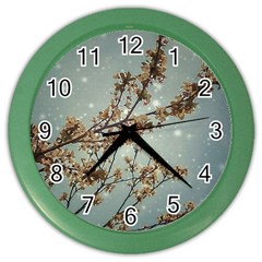 Dreamy Nature Motif Color Wall Clock by dflcprintsclothing