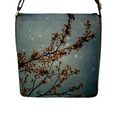 Dreamy Nature Motif Flap Closure Messenger Bag (l)