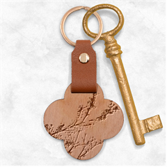 Dreamy Nature Motif Engraved Wood Key Chain by dflcprintsclothing