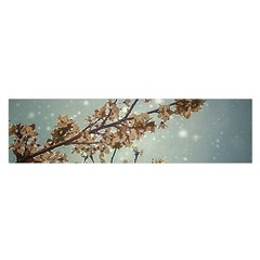 Dreamy Nature Motif Oblong Satin Scarf (16  X 60 )