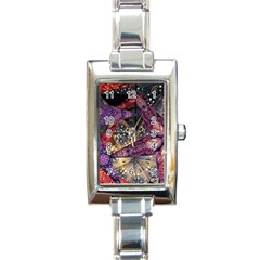 Stars Christmas Advent Rectangle Italian Charm Watch