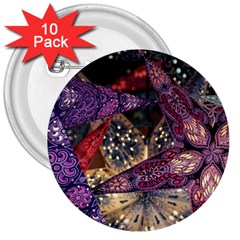 Stars Christmas Advent 3  Buttons (10 Pack) 