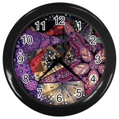 Stars Christmas Advent Wall Clock (black)