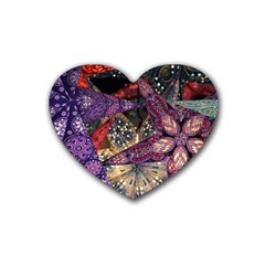 Stars Christmas Advent Rubber Heart Coaster (4 Pack)