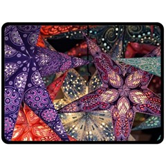 Stars Christmas Advent Two Sides Fleece Blanket (large)