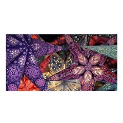 Stars Christmas Advent Satin Shawl 45  X 80 