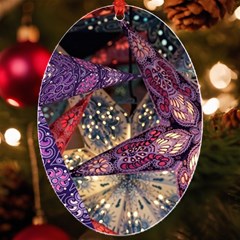 Stars Christmas Advent Uv Print Acrylic Ornament Oval