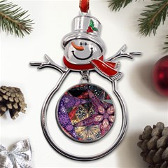 Stars Christmas Advent Metal Snowman Ornament