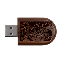 Stars Christmas Advent Wood Oval Usb Flash Drive