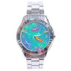 Christmas Pattern Stainless Steel Analogue Watch