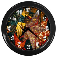 Star Lantern Lighting Wall Clock (black)