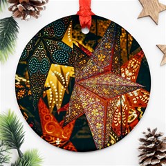 Star Lantern Lighting Round Ornament (two Sides)