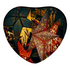 Star Lantern Lighting Heart Glass Fridge Magnet (4 Pack)