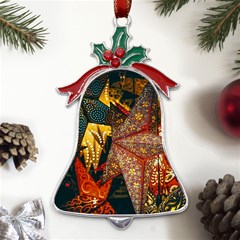 Star Lantern Lighting Metal Holly Leaf Bell Ornament