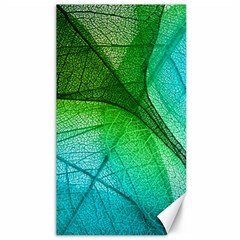 3d Leaves Texture Sheet Blue Green Canvas 40  X 72 