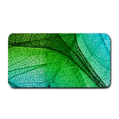 3d Leaves Texture Sheet Blue Green Medium Bar Mat by Cemarart