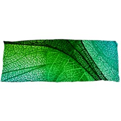 3d Leaves Texture Sheet Blue Green 15 x40  Body Pillow Case Dakimakura (two Sides)