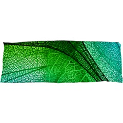 3d Leaves Texture Sheet Blue Green 17 x47  Body Pillow Case Dakimakura (two Sides)