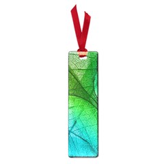 3d Leaves Texture Sheet Blue Green Small Book Marks