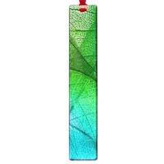 3d Leaves Texture Sheet Blue Green Large Book Marks